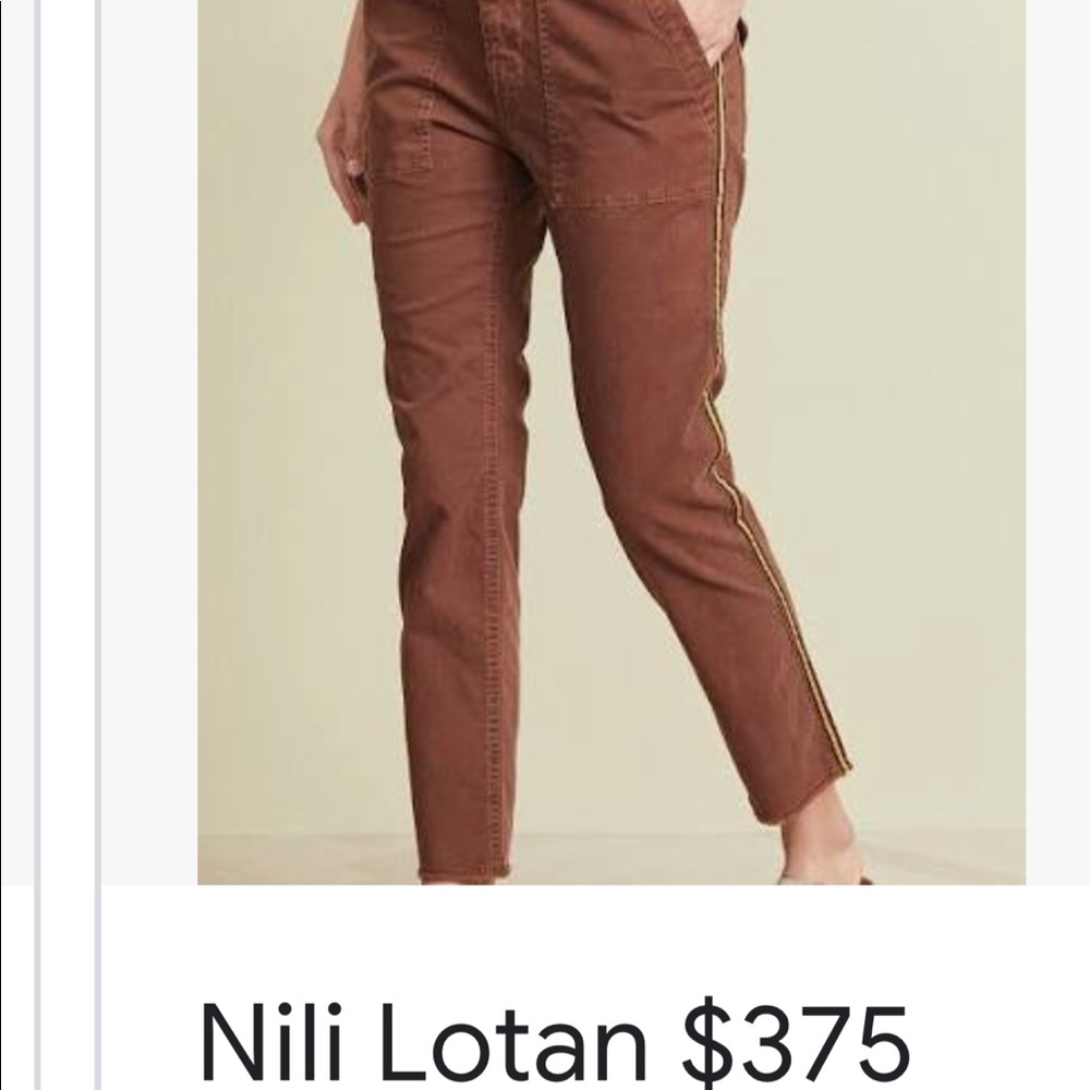 GUC - rare color Nili Lotan “ Jenna “ pant in rust
